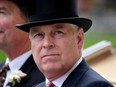 June 20, 2019   Britain's Prince Andrew arrives by horse and carriage on ladies day.