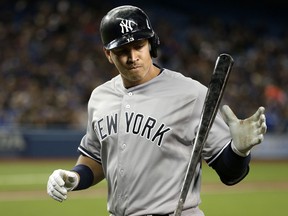 Alex Rodriguez in action against the Blue Jays in Toronto, Ont., on Tuesday April 12, 2016.