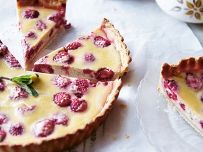 Raspberry buttermilk tart