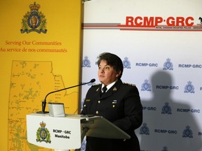Jane McLatchy, commanding officer of the Manitoba RCMP, announces police believe they have found the bodies of B.C. murder suspects Kam McLeod and Bryer Schmegelsky during a press conference at 'D' Division headquarters in Winnipeg on Wed., Aug. 7, 2019.