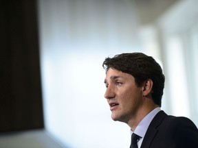 Prime Minister Justin Trudeau makes an announcement regarding marine conservation and investments in Inuit communities in Iqaluit, Nunavut on Thursday, Aug 1, 2019.