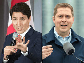 Prime Minister Justin Trudeau and Conservative leader Andrew Scheer