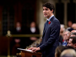 Prime Minister Justin Trudeau in the House of Commons on Parliament Hill in Ottawa on Wednesday, Nov. 7, 2018.
