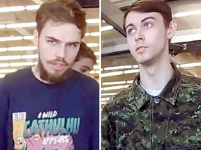 Kam McLeod, left, and Bryer Schmegelsky are seen in this undated combination handout photo provided by the RCMP. It is believed that their bodies were found by the RCMP in northern Manitoba on Wednesday. The two British Columbia teenagers are suspects in the deaths of three people in northern B.C.