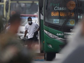 Picture released by Agencia o Dia showing the gunman who hijacked a bus with around 31 passengers, before he was shot dead by police, in Rio de Janeiro, Brazil, on August 20, 2019.