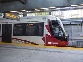 A train on the The Confederation Line LRT system near Lees Station in Ottawa on July 29, 2019. Errol McGihon/Postmedia