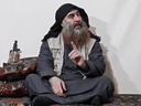 Islamic State leader Abu Bakr al-Baghdadi in an image taken from a video released in April 2019.