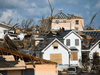 Residents work on a roof  in the Mudd neighbourhood of Marsh Harbour, Great Abaco, in the aftermath of Hurricane Dorian.