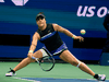 Bianca Andreescu of Canada hits a return to Taylor Townsend of the U.S. during their Round Four match at the 2019 U.S. Open on Sept. 2, 2019.