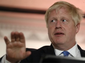 British Prime Minister Boris Johnson speaks during the Leaders for Nature and People Event at United Nations Headquarters on Sept. 23, 2019, in New York City.