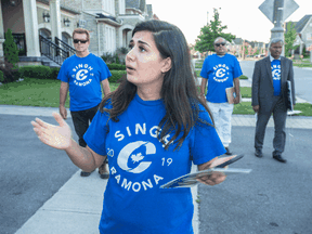 Conservative candidate Ramona Singh canvasses in Brampton East.