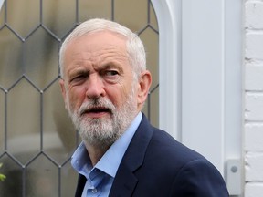 Britain's opposition Labour party leader Jeremy Corbyn leaves his home in north London on September 5, 2019.