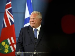 The Ontario government is shutting down the agency that oversees the province's motion picture ratings system. Ontario Premier Doug Ford speaks at a press conference at the Toronto Police College in Toronto, Friday, Aug. 23, 2019.