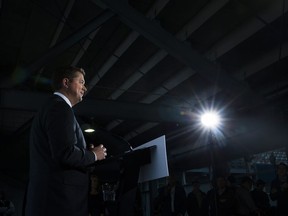 Federal Conservative leader Andrew Scheer makes a announcement at a campaign stop in Montreal on Thursday, September 26, 2019. Scheer is standing by his vow to resume making partisan, patronage appointments to the Senate should the Conservatives form government after Oct. 21.