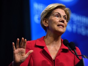 Democratic 2020 U.S. presidential candidate and U.S. Senator Elizabeth Warren (D-MA) speaks at the New Hampshire Democratic Party state convention in Manchester, New Hampshire, U.S. September 7, 2019.