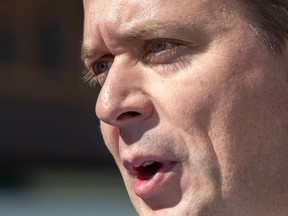 Federal Conservative leader Andrew Scheer speaks at a campaign event in Saint-Hyacinthe, Quebec on Thursday September 19, 2019.