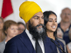 With his wife Gurkiran Kaur Sidhu by his side and dozens of party members behind him, Jagmeet Singh kicked off the NDP’s election campaign in London, Ont. on Sept. 11, 2019.