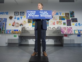 Conservative leader Andrew Scheer makes an announcement during a campaign stop at the Abilities Centre in Whitby, Ont. Monday, September 30, 2019.