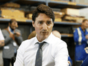 Prime Minister Justin Trudeau during a visit to Kinder Morgan's Trans Mountain pipeline terminal in Edmonton, on July 12, 2019.