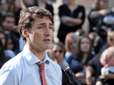 Prime Minister Justin Trudeau speaks regarding photos and video that have surfaced in which he is wearing blackface, during an campaign stop in Winnipeg, Sept. 19, 2019.