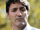 Prime Minister Justin Trudeau speaks regarding photos and video that have surfaced in which he is wearing blackface, during an campaign stop in Winnipeg, Sept. 19, 2019.