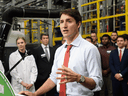 Liberal Leader Justin Trudeau speaks during a campaign stop in Burnaby, B.C. on Sept. 24, 2019.