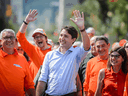 Prime Minister Justin Trudeau at the Labour Day Parade in Hamilton, Ont., on Sept. 2, 2019.