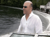 A video grab of Kevin O’Leary in a boat on Lake Joseph, Ontario.