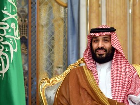 Saudi Arabia's Crown Prince Mohammed bin Salman attends a meeting with U.S. Secretary of State Mike Pompeo in Jeddah, Saudi Arabia, September 18, 2019.