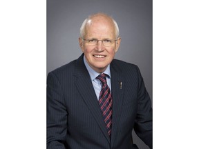 New Brunswick politician Greg Thompson, shown in a handout photo, who served in both the provincial and federal governments -- including time as minister of Veterans Affairs -- has died at the age of 72. THE CANADIAN PRESS/HO-Government of New Brunswick MANDATORY CREDIT