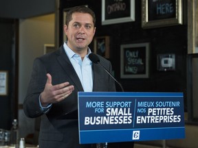 Federal Conservative leader Andrew Scheer makes a campaign stop in Thorold, Ont., on Tuesday, September 24, 2019.