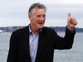 British actor Michael Palin poses during a photocall for the TV show Clangers at the MIPCOM audiovisual trade fair in Cannes, southeastern France, on October 6, 2015.