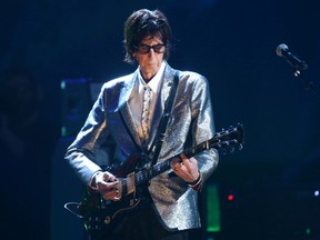 Ric Ocasek performs at the Rock and Roll Hall of Fame Induction show in Cleveland, Ohio, on April 14, 2018.