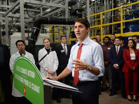 Leader of the Liberal Party of Canada, Justin Trudeau speaks during his visit to Nano One Materials in Burnaby, B.C. on Tuesday Sept. 24, 2019.