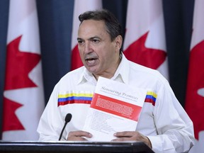 Assembly of First Nations (AFN) National Chief Perry Bellegarde releases "Honouring Promises: 2019 Federal Election Priorities for First Nations and Canada" during a press conference at the National Press Theatre in Ottawa on Monday, Sept. 9, 2019.