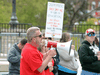 Elementary Teachers’ Federation of Ontario President Sam Hammond speaks at a rally in Owen Sound, May 31, 2019.