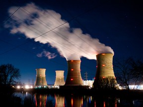 The Three Mile Island nuclear plant, the site of a partial meltdown on March 28, 1979, is seen in the early morning hours of March 28, 2011, in Middletown, Pa. The nuclear plant's remaining reactor was closed on Sept. 20, 2019.