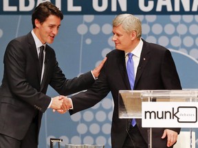 On Sept. 28, 2015, Justin Trudeau, the Liberal leader, chose to attend the Munk Debate on Foreign Policy in Toronto, where he was congratulated afterward 
 by Conservative leader Stephen Harper.