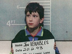Jon Venables, 10 years of age, poses for a mugshot for British authorities February 20, 1993 in the United Kingdom.