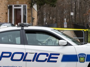 Peel Regional Police at Sugar Maple Woods Park in Mississauga, Ont. on Tuesday November 27, 2018. Police were called the previous day following the discovery of signs of a birth in the park. The mother contacted police to tell them these were items discarded following home birth a year ago.