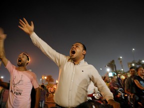 Small groups of protesters gather in central Cairo shouting anti-government slogans in Cairo, Egypt September 21, 2019.