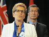 Former Ontario premier Kathleen Wynne with cabinet minister Michael Chan. Wynne disregarded suggestions that Chan could be under Chinese-government influence.