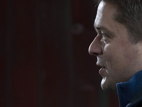 Conservative leader Andrew Scheer speaks to supporters during a campaign stop in Fredericton, Friday October 18, 2019.