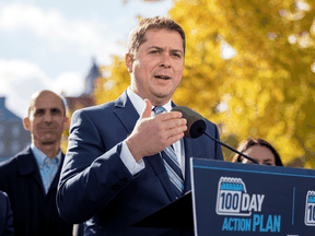 Conservative Leader Andrew Scheer campaigns in Quebec City, Oct. 15, 2019.