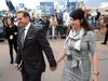 Bloc Québécois Leader Yves-François Blanchet and his wife Nancy Deziel arrive at the federal leaders debate on Monday.