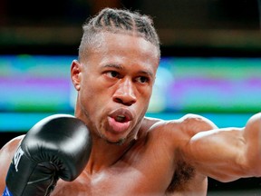 Patrick Day during a USBA Super-Welterweight boxing match with Charles Conwell (not pictured) at Wintrust Arena on Oct. 12, 2019.