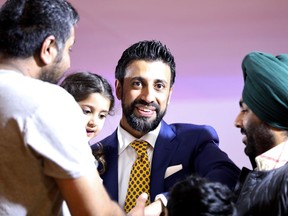 Liberal Maninder Sidhu is seen after easily winning the riding of Brampton East in Brampton, Ont., on Monday, Oct. 21, 2019. The riding is one of the highest concentration of immigrants in Canada.