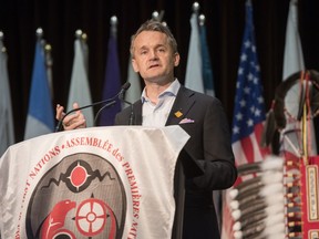 Seamus O'Regan, Minister of Indigenous Services, delivers remarks at the Assembly of First Nations' Annual General Assembly in Fredericton, N.B., on July 24, 2019. The federal government is appealing a Canadian Human Rights Tribunal ruling ordering Ottawa to pay $2 billion in compensation to First Nations children and their families who were separated by a chronically underfunded child-welfare system. The government on Friday officially asked the Federal Court to review of the tribunal's September ruling. In that decision, the tribunal said the federal government "wilfully and recklessly" discriminated against Indigenous children living on-reserve by not properly funding child and family services. The result was a mass removal of Indigenous children from their parents for years in a system Indigenous leaders say had more First Nations kids living in foster care than at the height of the residential-schools era. In a statement, Indigenous Services Minister Seamus O'Regan said the government agrees with many of the tribunal's findings, including the recognition of discrimination and mistreatment, as well as that compensation "should be part of the healing process for those who have experienced significant wrongs."