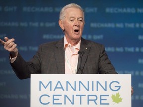 Preston Manning speaks at the opening of the Manning Centre conference in Ottawa on Friday, February 26, 2016. The Manning Centre is a driving financial force behind a network of anti-Liberal Facebook pages pumping out political messaging and memes during the federal election campaign.