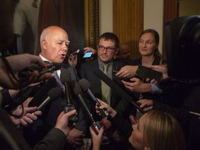 Green Party of New Brunswick Leader David Coon speaks to the media following the Throne Speech at the New Brunswick Legislature in Fredericton on October 23, 2018. In 2015, the Atlantic Canada election map was awash in red as the Liberals swept all of the region's 32 seats, but this year the Green party is hoping to build on recent provincial success and make its own mark. New Brunswickers elected three Green members to the legislature last year, and this year, eight members were elected in neighbouring Prince Edward Island -- making them the official Opposition in the Island legislature. When voters go to the polls in the Oct. 21 federal election, the Green party will be eyeing a breakthrough in a number of key Atlantic ridings, with Fredericton at the top of the list. The riding has a history of electing Liberal and Conservative MPs, but voters here have shown an affinity for the Greens -- New Brunswick Green Leader David Coon has held the seat of Fredericton South in the provincial legislature since 2014.